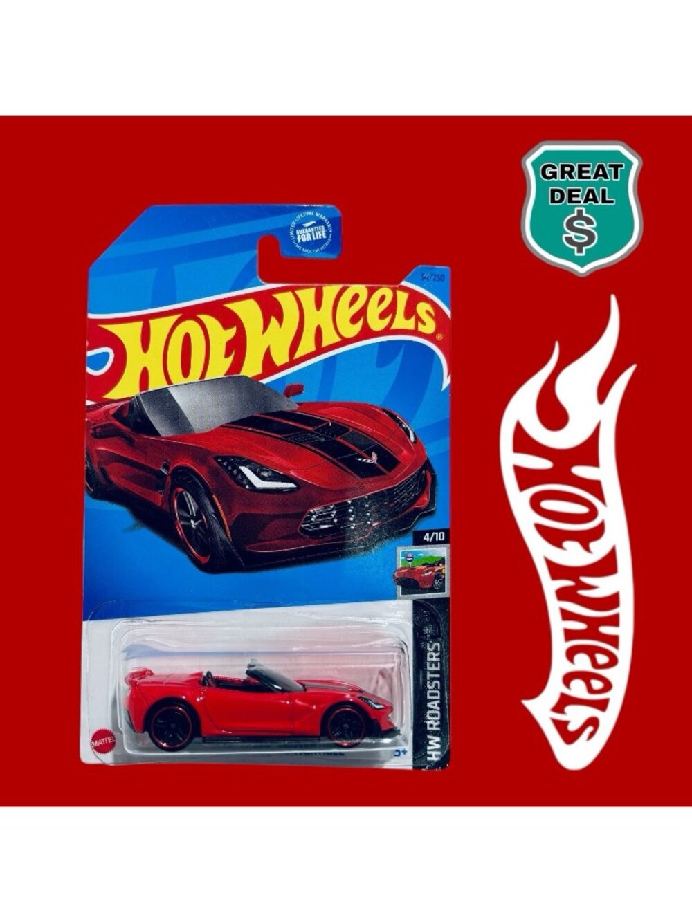 HOT WHEELS 2022 RED Corvette C7 Z06 Convertible HW Roadsters Series Blister Pk
